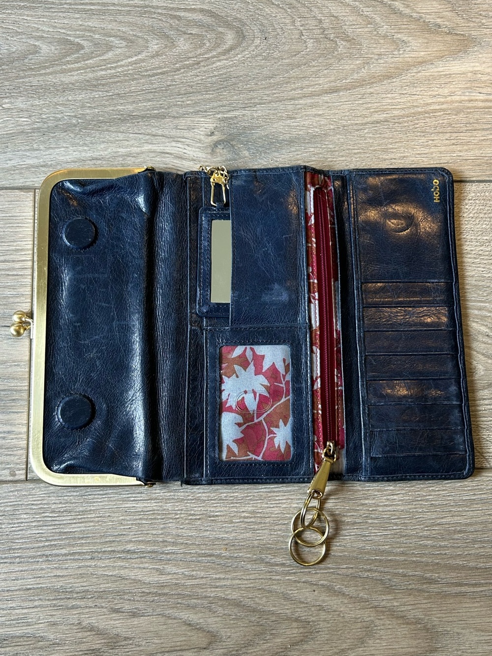 Vintage The Original Hobo Rachel Continental Wallet Genuine Leather Blue - Picture 5 of 11